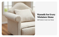 3 Pieces Classic Design 1:12 Scale Sofa Set Textile Upholstery 3 Piece Dollhouse Furniture Realistic Look Beige Dollhouse Loveseat and Armchairs Fine Workmanship for Collectors, Hobbyists, Dioramas, Model Making