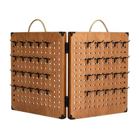 Jewelry Display Rack Portable Tabletop Pegboard Display Stand Hinged Jewelry Rack with Hooks for Retail Shops