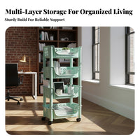 Multi-Tier Rolling Cart Space-Saving Rolling Storage Cart Mobile Shelving Unit Sturdy Multi-Tier Utility Trolley Easy Assembly