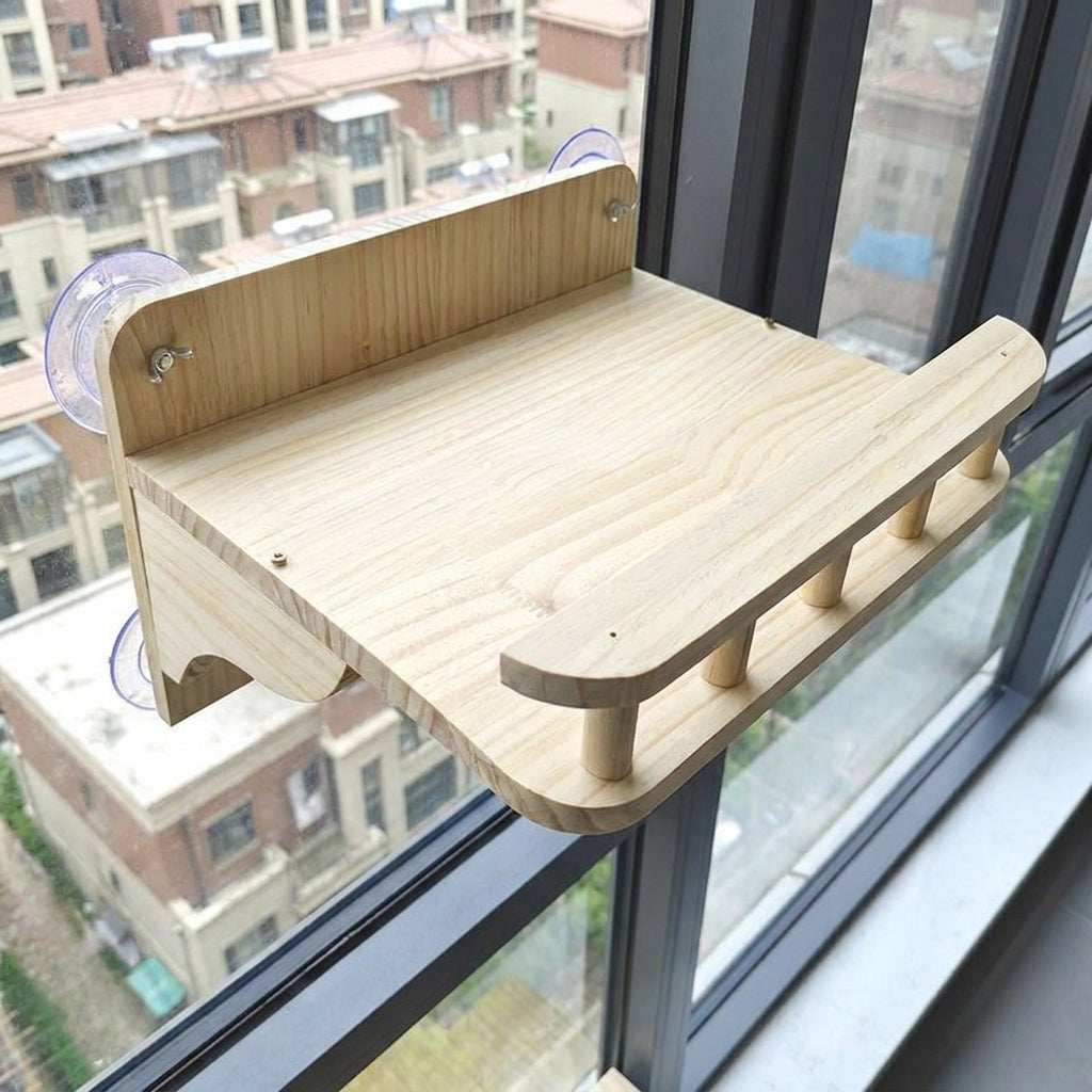 Five-Tier Hanging Cat Shelf with Hammock, Sisal Rope Climbing Perch for Window, Strong Suction Cup Mounting on Glass or Tile Smooth Wall Areas