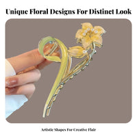 Flower Design Hair Fastener Premium Feel Flower Hair Fastener Distinctive Design Strong Hold for Trend Lovers, Hairstyling