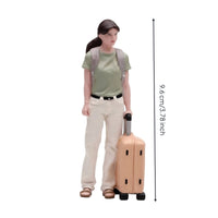 Voyager Figurine Resin Miniature with Suitcase Realistic Diorama Figure for Hobbyists, Collectors
