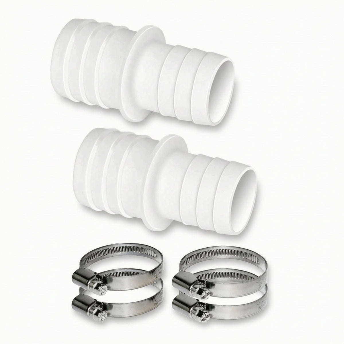 2 Pieces Pool Hose Adapter with Clamps Watertight Pool Hose Adapter