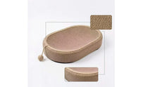 Cat Scratcher Bed with Ball Toy Natural Oval Cat Scratcher with Ball Interactive