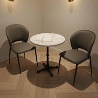 Modern Leather Dining Chair Light Upscale Design Minimalist Metal Leg Chair Ergonomic Backrest Home Furniture for Living Room
