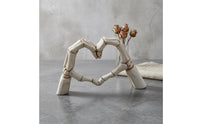 Skeletal Palm and Heart Figurine Smooth Surface Bone Palm and Heart Statue Easy to Affectionate Hand Figurine