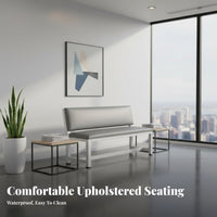 With supportrest Lowspine Upholstered Bench Soft Padding Waiting Area Seat Multi-Purpose Seating Furniture long-lasting Construction for Business Owners, Office Managers, Lobby, Salon, Entryway, Bedroom