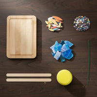 DIY Mosaic Coaster Kit Premium Material Handmade Coaster Making Set Variety of Shapes Wooden Base Mosaic Kit for Beginners, Teens, Tabletop Decoration
