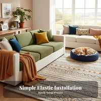 Herringbsingle Person Pattern Stretch Jacquard Slipcover Scratch-Resistant Fitted Cushion Cover Non-Slip Sofa Protector Full Protection for Pet Owners, Families with Children, Homeowners, Living Room, Lounge Area, Home