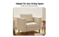 Wood Frame Accent Chair Japanese aesthetic Upholstered Side Chair Thick Foam pad Easy Assembly for Book Lovers, Living Room