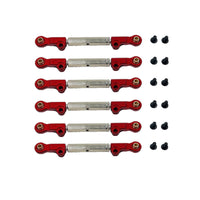 6 Pieces Adjustable Turnbuckles with Rod Ends Anodized Adjustable Turnbuckles Turnbuckle Linkage Kit for Hobbyists, Chassis Tuning