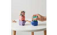 6 Pieces Textured Stacking Blocks with Bag Educational Soft Blocks Safe Building Block Set Bendable for Babies, Infants, Playroom, Bath