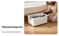 Wheeled Storage container Space-Saving Lidded Underbed Container with casters Stackable