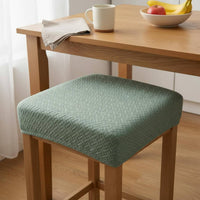 Stretch Jacquard Chair Cover Easy Installation Jacquard Dining Chair Seat Slipcover Machine Washable Removable Stool Cover for Pet Owners, Restaurant