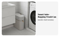 Drawstring Automatic-Sealing Trash Can Large Capacity Wall Mounted Garbage Bin Slim Lidded Trash Can Water Resistant Push Button