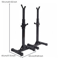 Adjustable Squat Rack Stable Foundation Support Bench Press Stand Rubber Feet Barbell Holder Stand for Garage