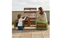 Wooden Outdoor-Pretend Kitchen Storage Space Pretend Cooking Playset Round Knobs Infant Toy