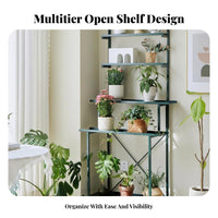 With casters Multi-Level Rolling Pot Holder Mobile Flower Rack Floor-Standing Plant Stand Space-Saving for Gardeners, Apartment Dwellers, Homeowners, Living Room, Balcony, Bedroom, Corner