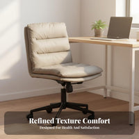 Height Adjustable Upholstered rotating Chair Ergonomic Design Upholstered wheeled Chair Support Computer Seat Minimalist design for Home Workers, Students, Study Room, Dormitory, Bedroom, Small Spaces