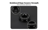 Black Sleeve Winch Recovery Loop Compact Synthetic Rope Recovery Accessory Heavy Duty Vehicle Gear for Winching, Towing