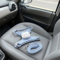 Cat Harness and Leash Set, Adjustable Polyester Vest Style Kitten Harness with Kitten Leash, Small Cat Outdoor Walking Gear, Not Retractable