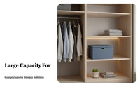 Large Capacity Foldable textile Storage Chest Stackable Clothes Container with Handles Closet Organizer Sturdy Frame for Families, Students, homeowners, Bedroom, Dorm Room, Under Bed, Garage