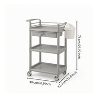 Waterproof 3-Tier Utility Cart Mobile Three Tier Rolling Cart Portable Heavy-Duty for Homeowners, Bathroom, Kitchen