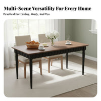French Inspired Design Rectangular Wooden Meal Table entirely Wood Construction Large Rectangular Wooden Table Vintage design and & design Household Furniture Spacious table surface for Families, residents, Hosts, Family Gatherings, Home, Kitchen