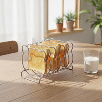 Toast Rack with Bear Frame Compact Stainless Steel Toast Holder Bread Serving Rack Cute Sandwich Bread Holder Polished