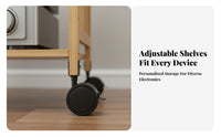 Movable with Wheels Multi-Layer Audio Rack Space-Saving Vertical Design Adjustable AV Component Rack Heavy Duty Rolling Amplifier Stand Stable Construction for Audiophiles, Home Theater Enthusiasts, Studio