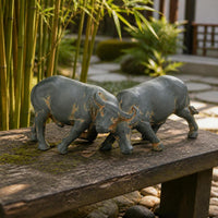 Miniature Resin Buffalo Figurine for Micro Landscape and Garden Decor