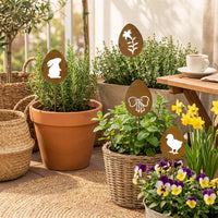 Easter Bunny Garden Stake Vintage Metal Silhouette Weather-Resistant Rustic Yard Decor