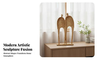 Abstract Human Statue Tabletop Statue Tapered Two-Figure Sculpture Compact Size