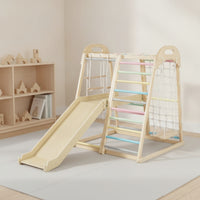 Climbing Frame with Slide Educational Indoor Playground with Slide Compact Wooden Activity Gym for Young Children, Children, Playroom, Nursery