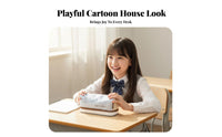 Gift Box Included House Shaped Writing Utensil Case Multiple Compartments Cute Zippered Writing Utensil Bag Holds 20cm Ruler Large Capacity Cartoon Pen Pouch Effortless Zippers for Girls, Kids, Students, School