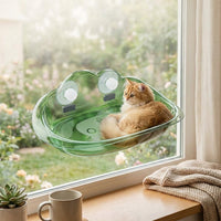 Hanging Cat Bed Dome with Suction Cup Cat Bed Mount, Indoor Window Hammock for Sunbathing, 500*305*200mm Raised Perch for Outside Viewing