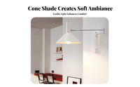 Minimalist Adjustable Swing Arm Wall Lamp Rotatable Head Swing Arm Wall Lamp Space Saving Adjustable Bedside Light Long-Lasting Metal Construction for Design Enthusiasts, Homeowners, Professionals, Bedroom, Study Room, Home Office, Corridor