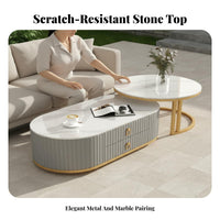 Scratch Resistant Sintered St Single Top Coffee Table Easy to Clean Sintered St Single Top Table High Load Capacity Living Room Furniture Light Luxury Design for Families, Homeowners, Renters, Home, Lounge Area, Apartment