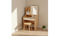 Makeup Table with Storage Shelves Modern Minimalist Style Small Dressing Table Set for Women