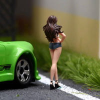 1:64  Hand Painted Resin Figure Realistic Model Miniature Upright Female Figure for Hobbyists, Diorama