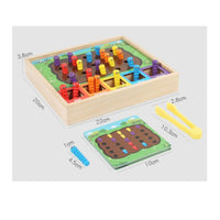 Hand-Eye Coordination Wooden Caterpillar Sorting Game Child-Centered Inspired Color Matching Board Toy Bug Catching Brain Teaser Game for Toddlers, Preschoolers, Home, Preschool