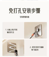 厨房调料置物架免打孔壁挂式墙上多功能加厚碳钢调味料收纳架浴室 厨房单层置物架40CM【升级可拆洗】-奶白