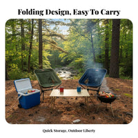 Foldable Mesh Camp Table with Bamboo Top Multifunctional Camping Furniture Detachable surface panel Outdoor Gear Easy Assembly for outdoorkers, RV Owners, Families, outdoor, Barbecue, Beach, returnyard