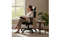 Ergonomic Chair with Paired Backrest Leather-Like Reclining Chair with Headrest Padded Furniture for Professionals, Esports Participants, Home Office