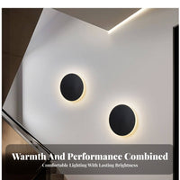 Ambient Radiance Round LED Wall Lamp Easy Installation Round LED Wall Light Long-Lasting Circular Accent Light Flicker-without Flicker for Interior Designers, Homeowners, Adults, Bedroom, Bedside, Showroom, Living Room