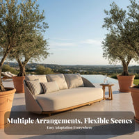 Patio Sofa and Table Set Nordic and Design Lounge Set Hand-Woven Design Outdoor Furnishing for Homeowners, Hotel Managers, Garden, Courtyard, Backyard