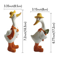 2 Pieces Duck Garden Ornaments Decorative Duck Statues with Boots for Yard