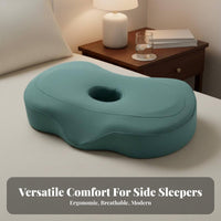 Pillow with Ear Hole Ergonomic Design Lateral Sleeper Neck Pillow for Earplug Wearers
