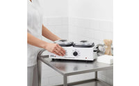 Dual Pot Depilatory Warmer Adjustable Temperature Double Pot Depilatory Warmer Professional Fast Heating for Estheticians