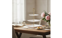 5 Pieces 3 Layers Cake Stand with Trays Wavy-Edged Tiered Dessert Stand with Platters Tiered Serving Dish for Birthday Parties, Buffets